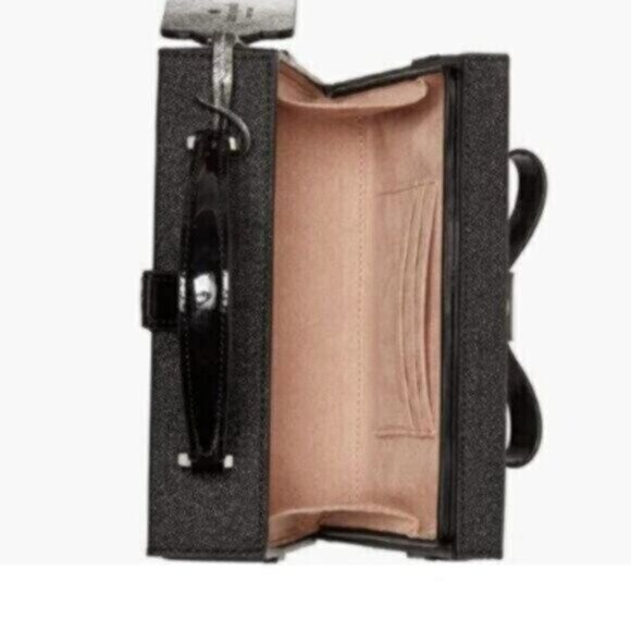 Kate Spade Wrapping Party Gift Box Glittering Crossbody Handbag Black - Picture 4 of 14